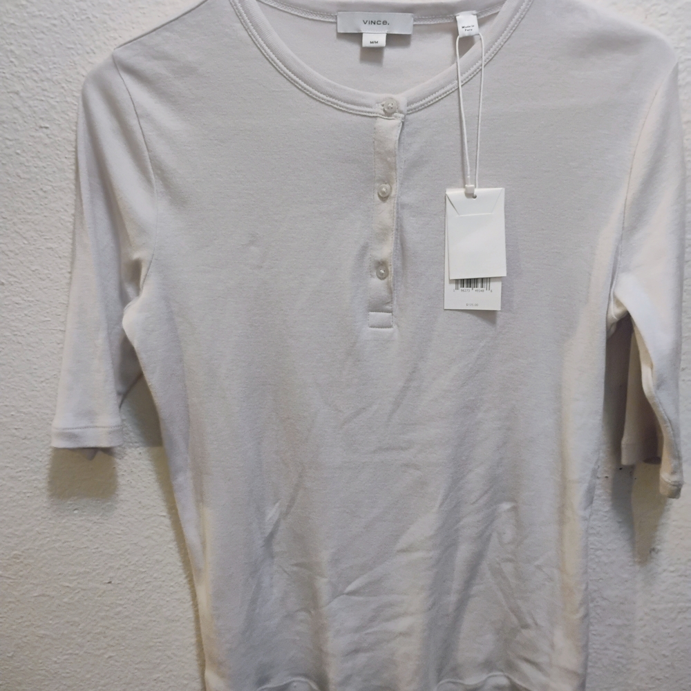 Vince Light Gray Henley Shirt